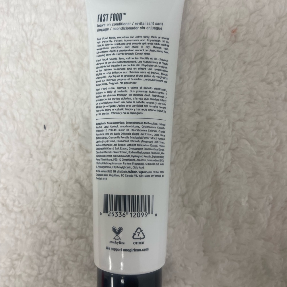 AG Hair Care - Fast Food Leave On Conditioner - Moisture - 6 oz - New - Sealed - Picture 4 of 4